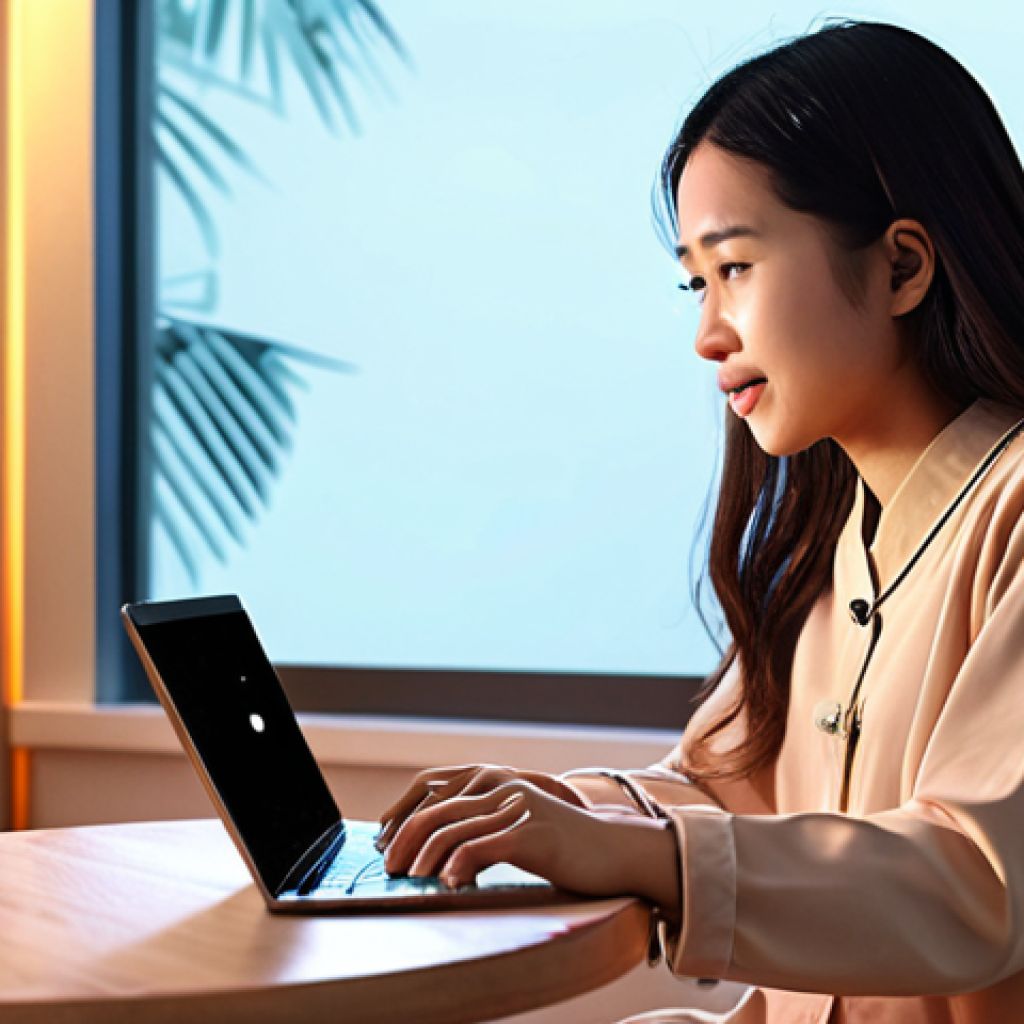 **Prompt:** A young Malaysian woman, dressed in a contemporary modest outfit, sits comfortably in her bright, modern living room, adorned with subtle Malaysian artistic touches. She is interacting with a glowing digital screen (laptop or tablet) displaying a chatbot interface. Her expression is a mix of relief and mild surprise, as if the AI is genuinely understanding her emotional state and providing comforting, empathetic responses. The scene highlights the seamless integration of advanced, emotionally-aware AI into daily life, offering virtual companionship. Soft, warm lighting, digital art style emphasizing human-AI connection.